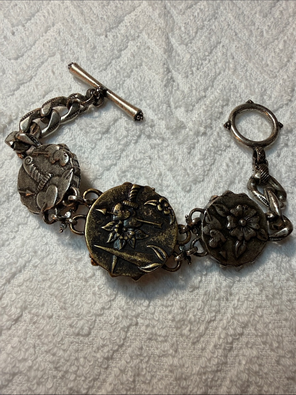 Lucky Brand Turquoise Rose Silver-Tone Toggle Bracelet - Picture 9 of 16